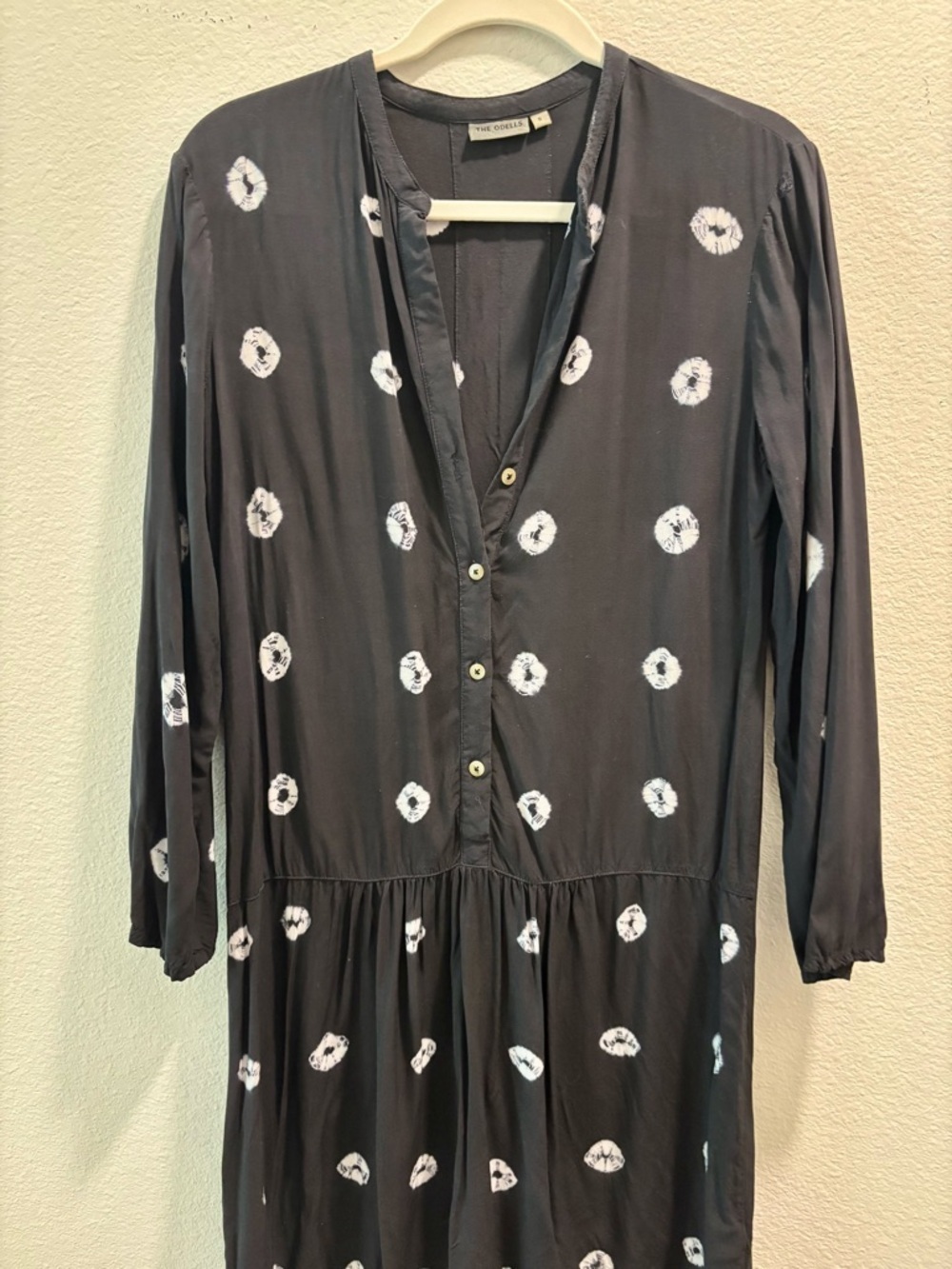 The Odells Printed Button-Front Midi Dress, size S